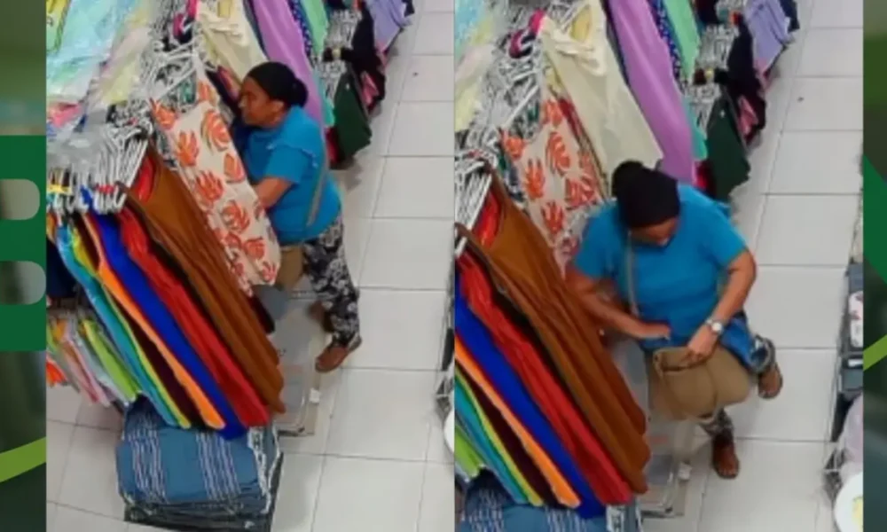 Mulher rouba dois itens de cama em loja de São Felipe, na Bahia.