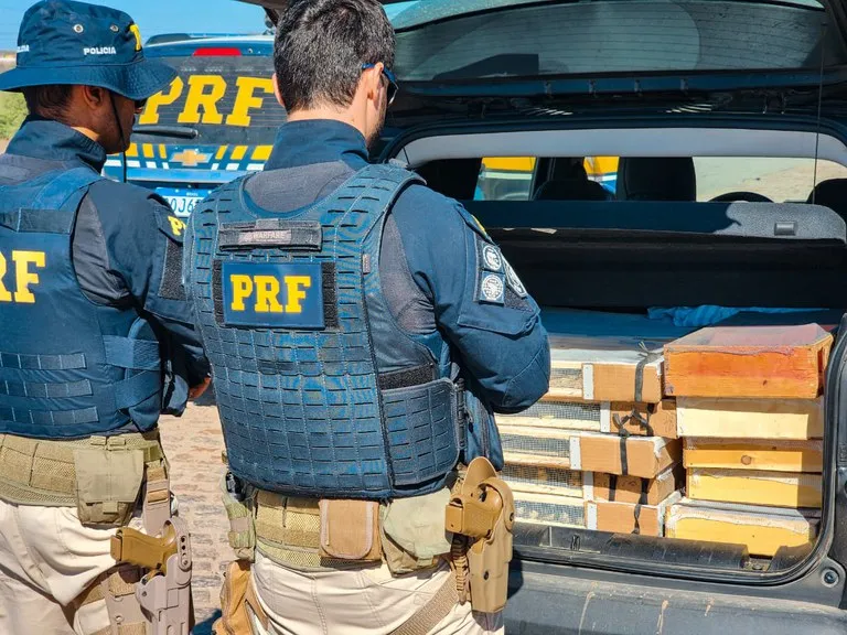 Irmãos são presos pela PRF com mais de 400 pássaros nativos em Venturosa/PE.