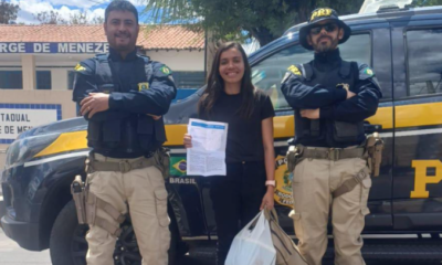 PRF auxilia estudante a chegar a tempo para o Enem em Sertânia após falha no ônibus.