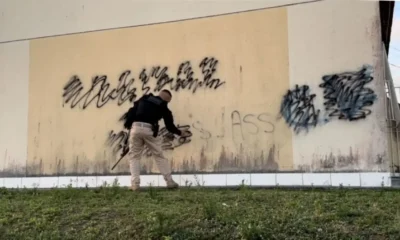 Polícia Civil da Bahia elimina grafites de facções em Feira de Santana.